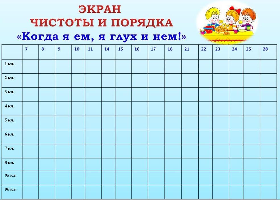 Список дежурных класса